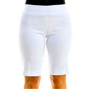 Zac & Rachel Women's Optic White Pull on Millennium Bermuda Shorts. Size: 14.